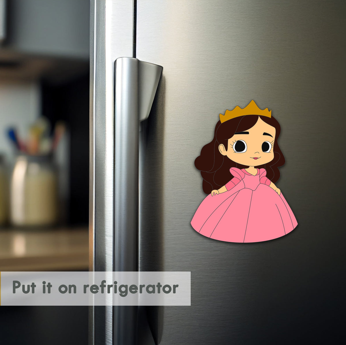 Wooden Fridge Magnet - Queen Girl