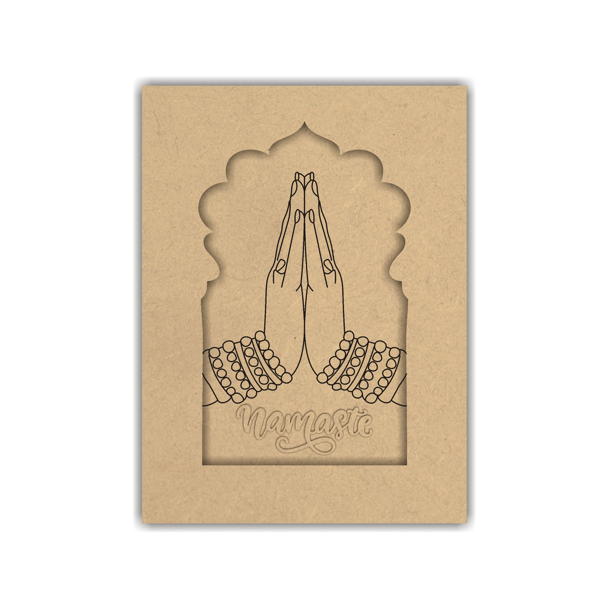 4mm thick Pre Marked MDF Base Namaste Jharokha with Top Window