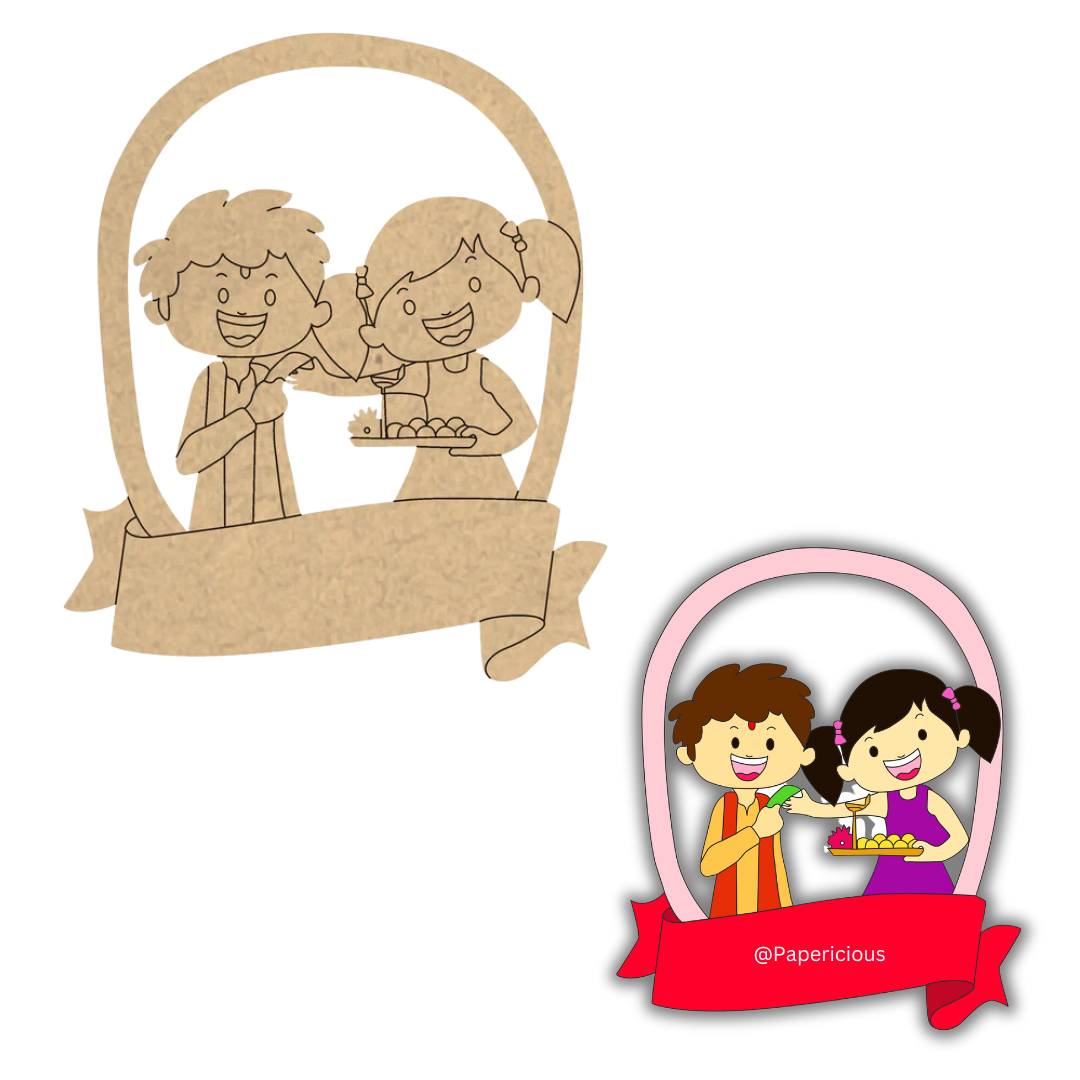 4 mm thick Pre Marked MDF Base Raksha bandhan