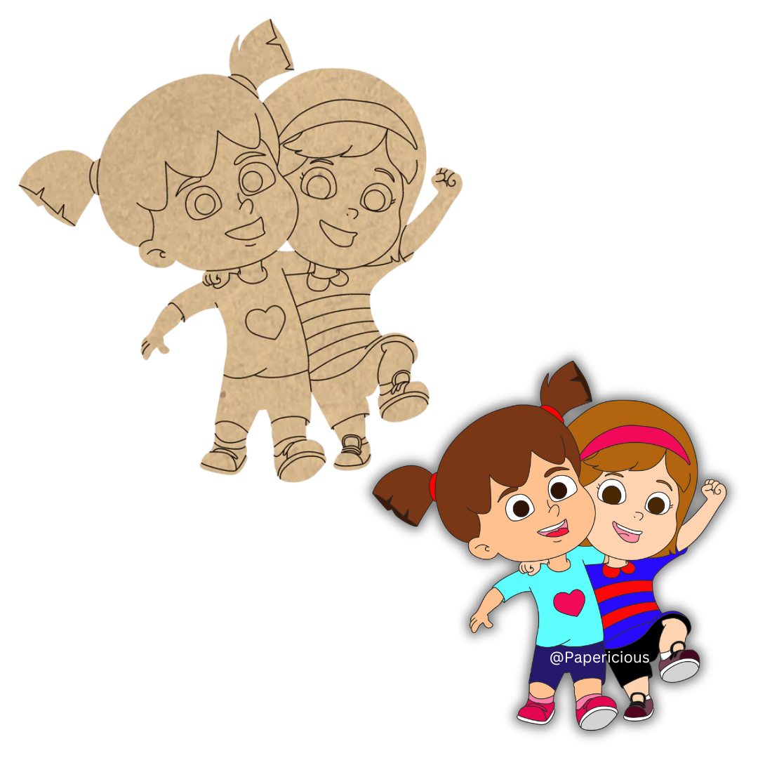 4 mm thick Pre Marked MDF Base Sisters/BFF/Friends