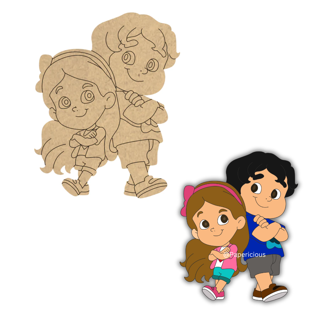 4 mm thick Pre Marked MDF Base Brother sister/Friends