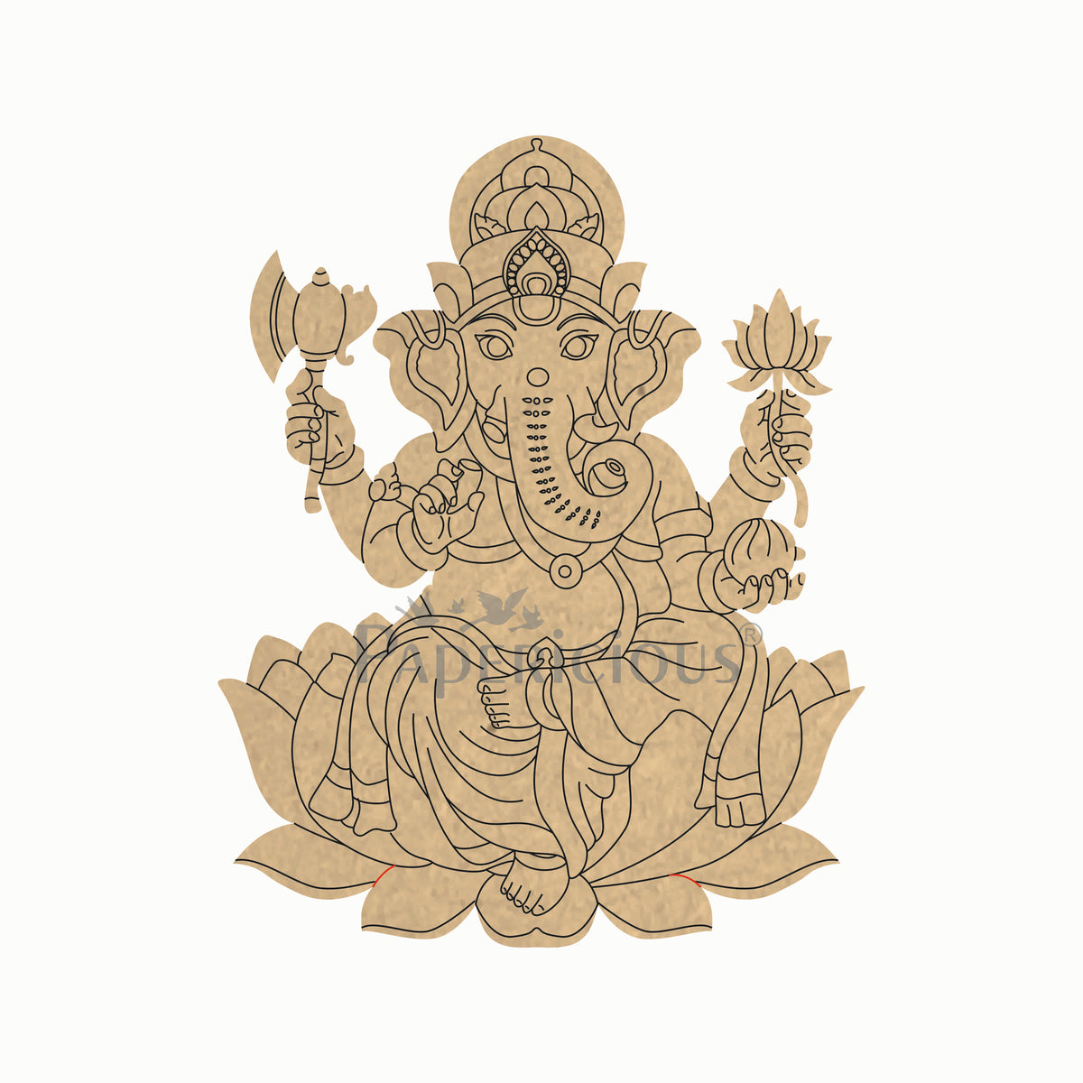 Pre Marked MDF Base - Ganesha on Lotus