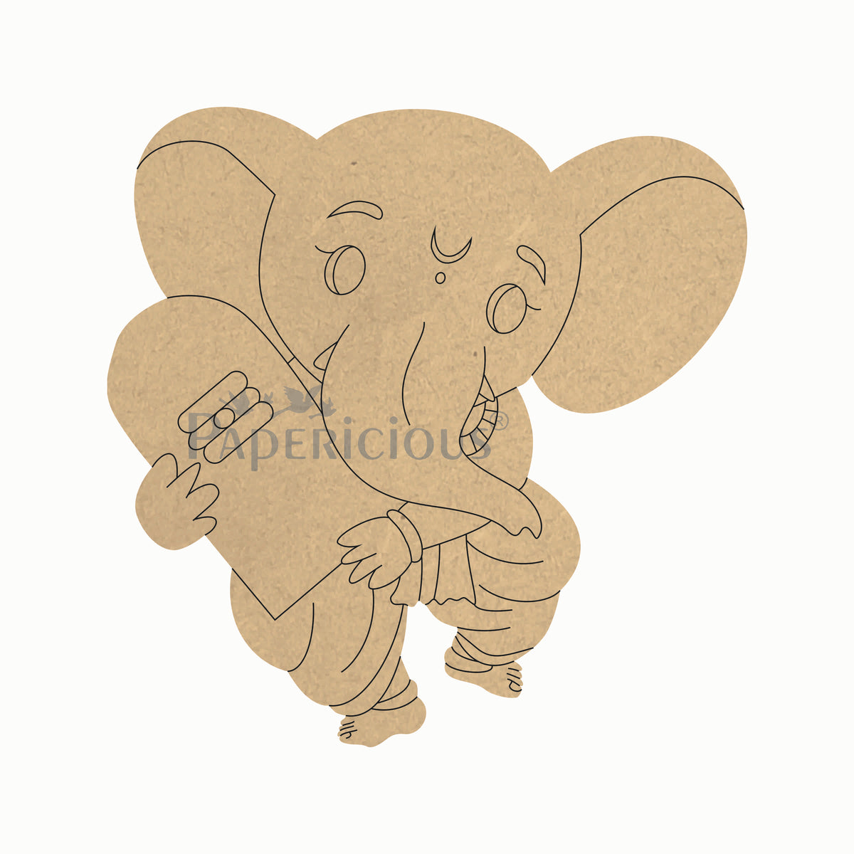 Pre Marked MDF Base - Lord Ganesh with Shivling