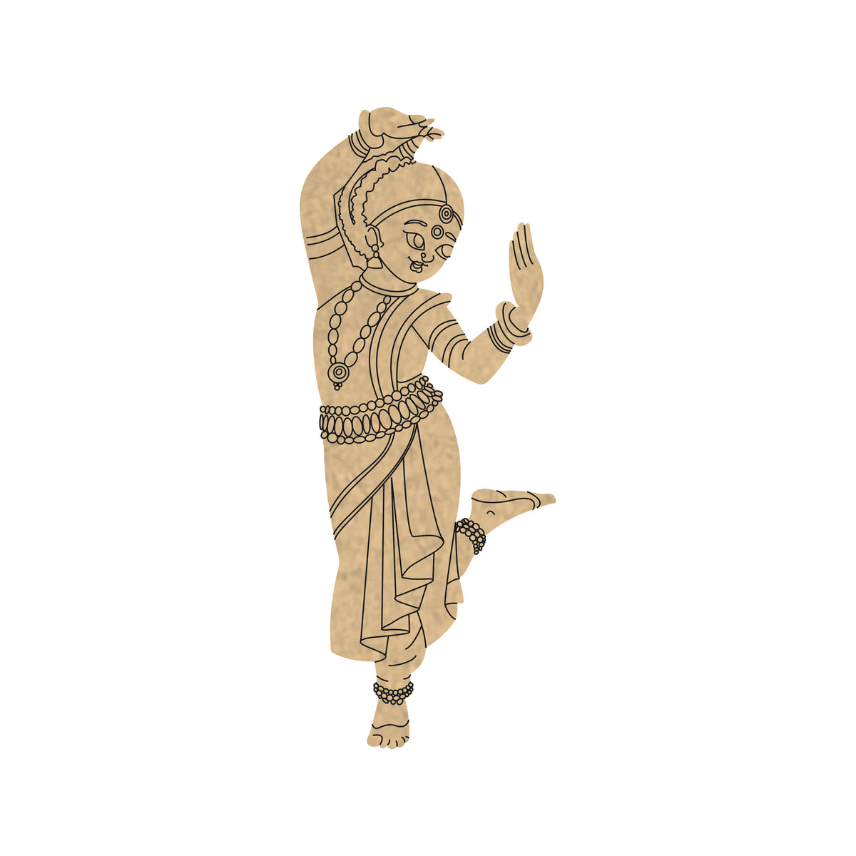 Pre Marked MDF Cutout - Bharatnatyam pose 5