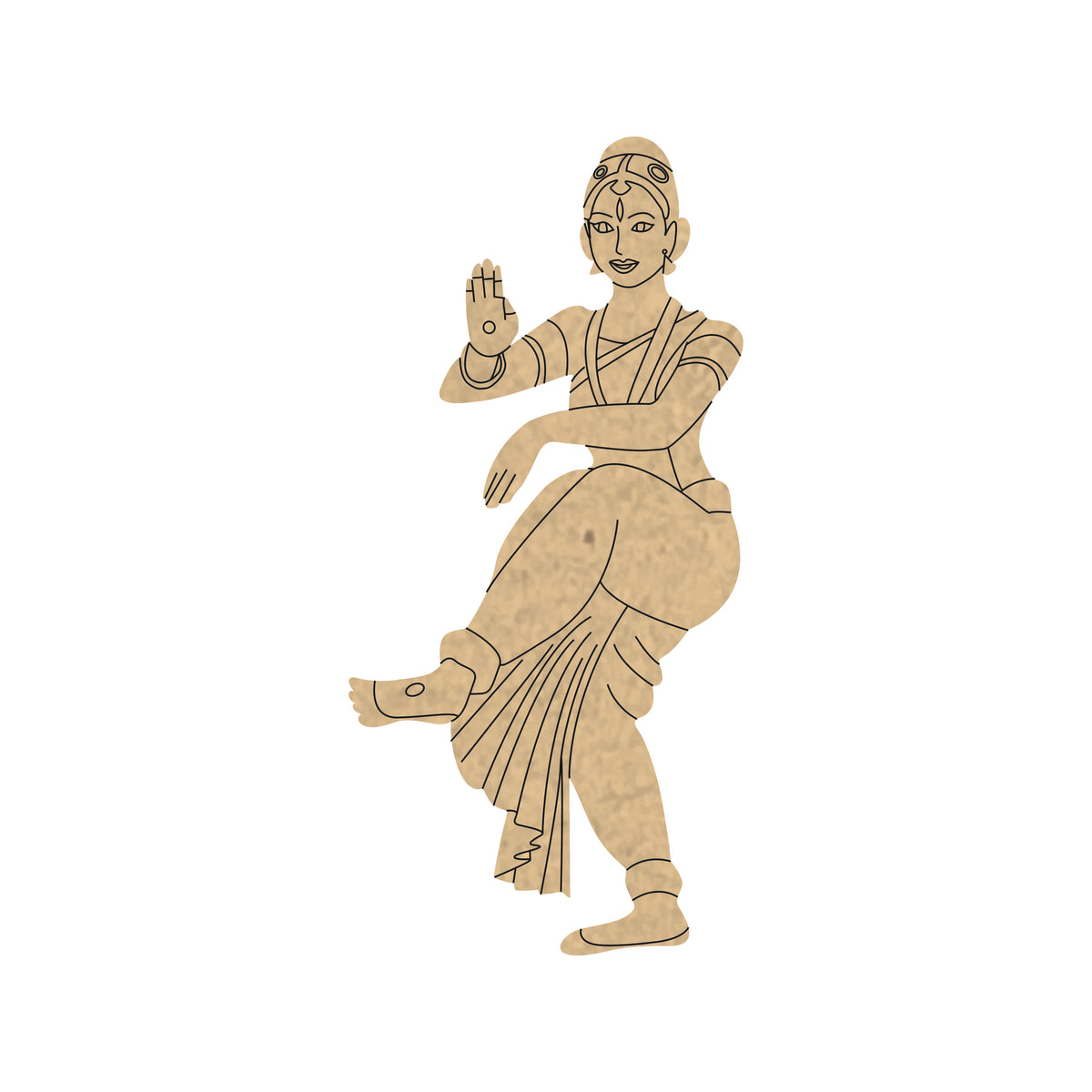 Pre Marked MDF Cutout - Bharatnatyam pose 6