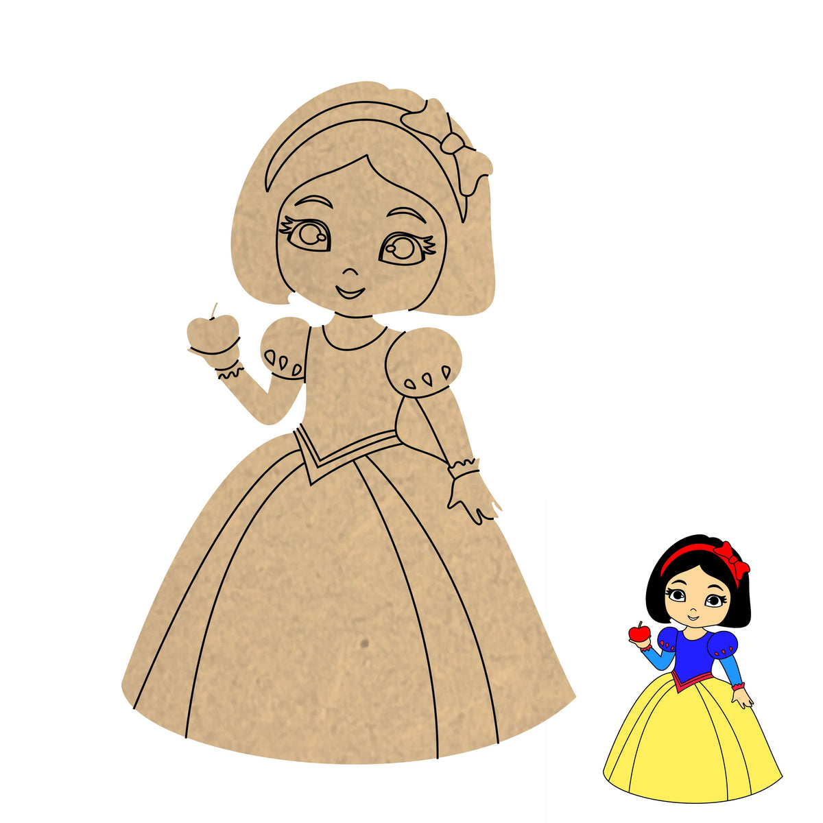 Pre Marked MDF Base - Kids/Snowhite