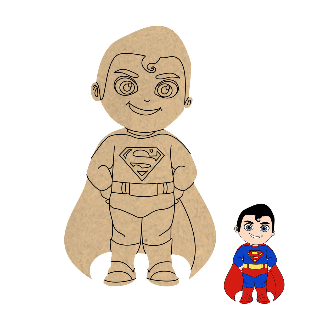Pre Marked MDF Base - Kids/Superman