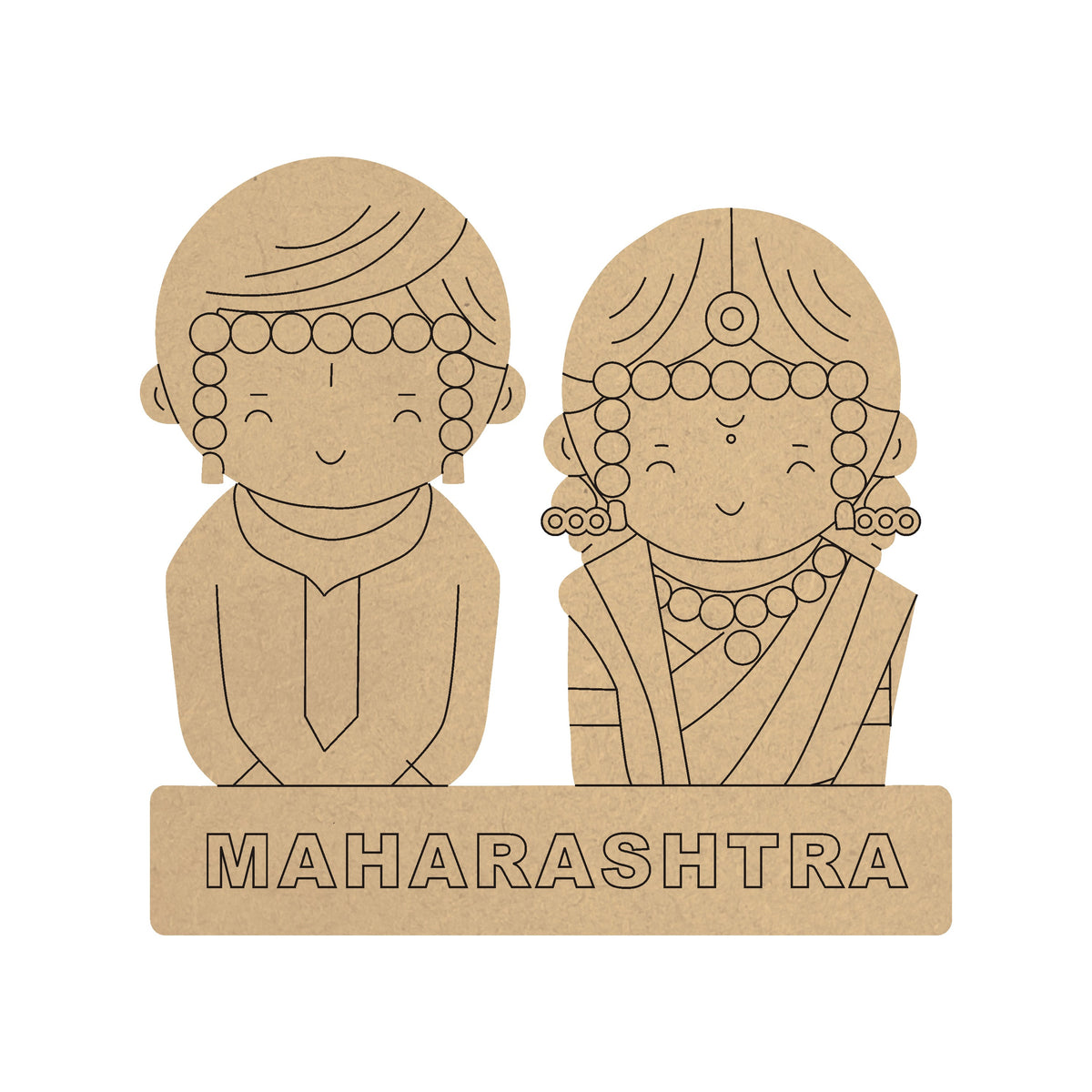 4mm thick Pre Marked MDF Base Marathi couple