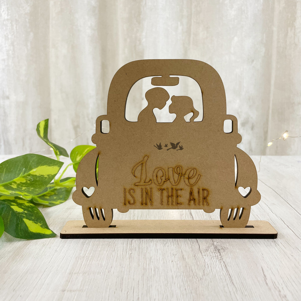 Pre Marked MDF Base - Valentines - 3D love car