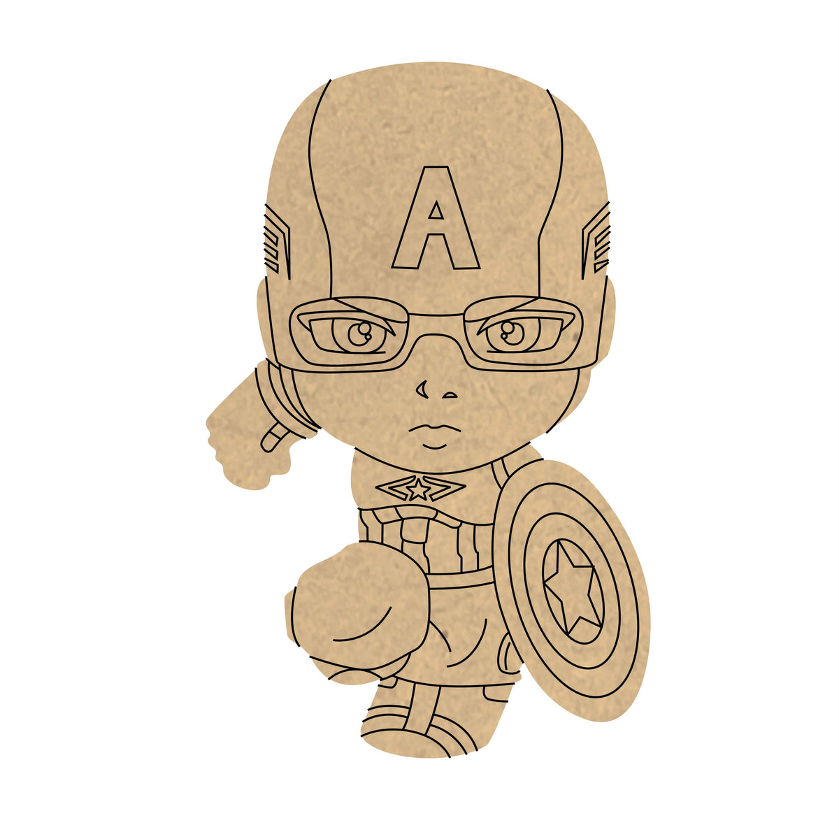 Pre Marked MDF Base - Kids/Captain America