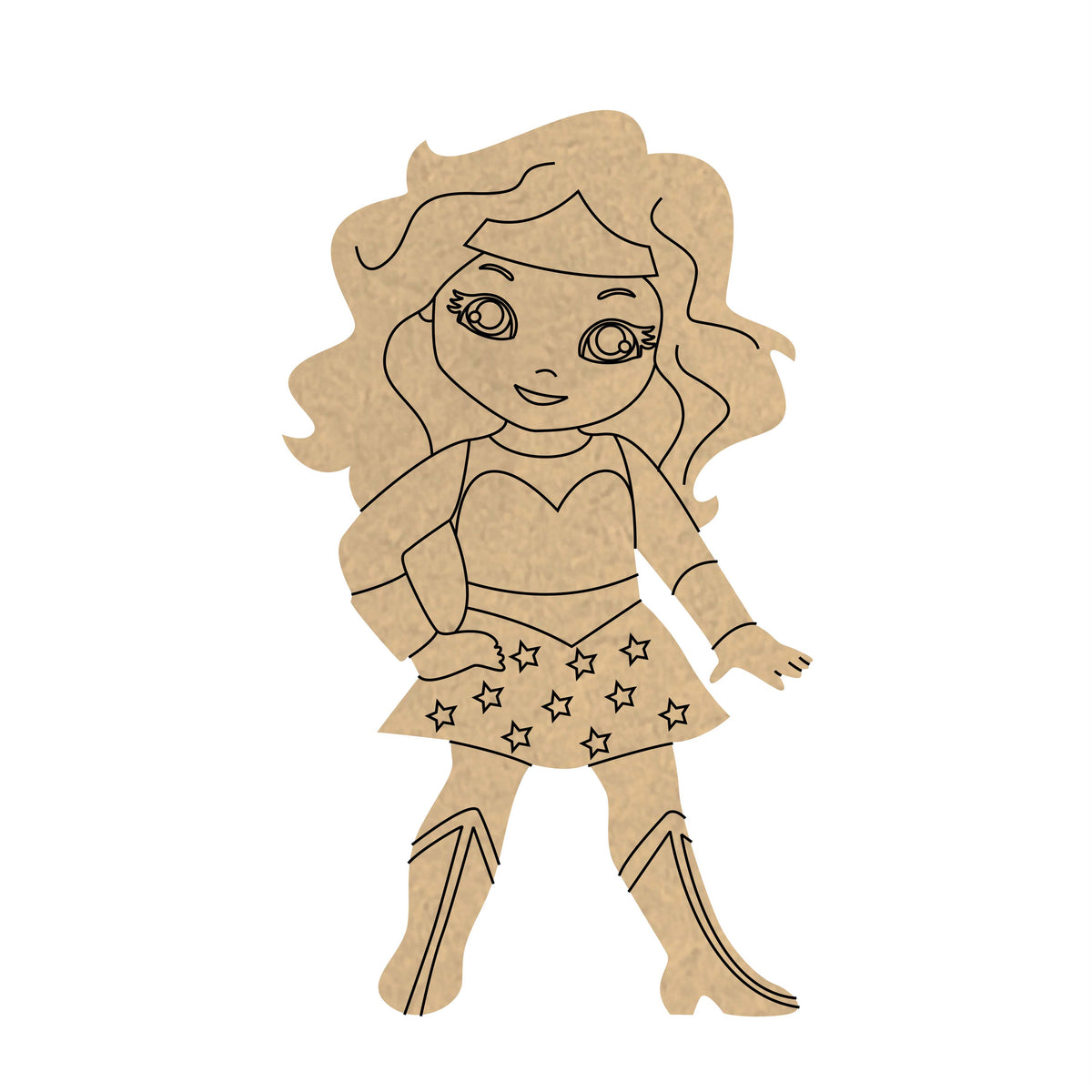 Pre Marked MDF Base - Kids/Super Woman