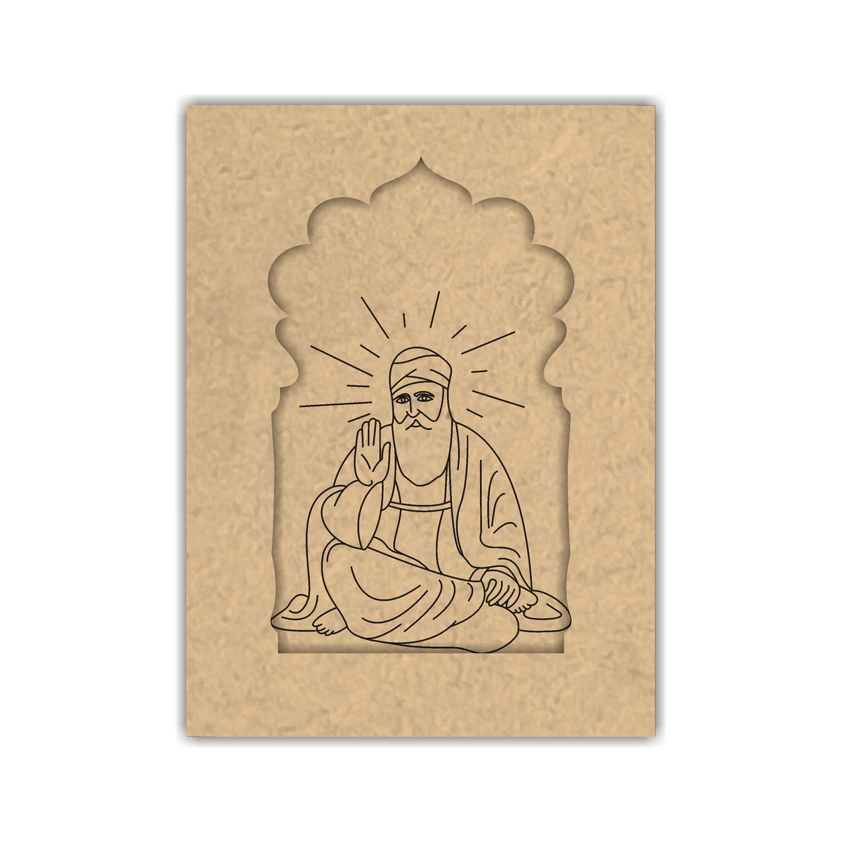 Pre Marked MDF Jharokha - Guru Nanak Dev Ji