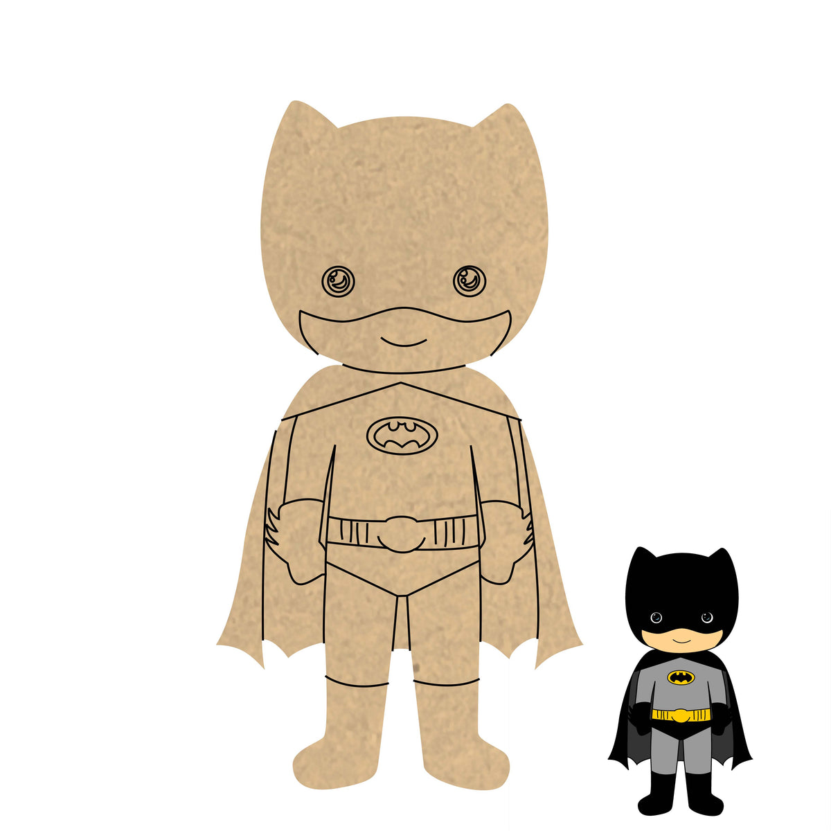 Pre Marked MDF Base - Kids/Batsman