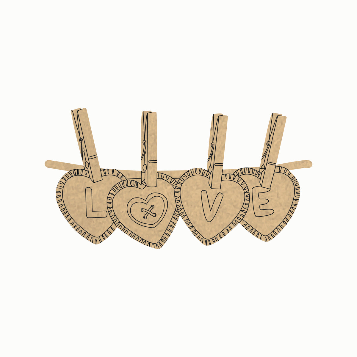 Pre Marked MDF Base - Valentines/Hanging love banner