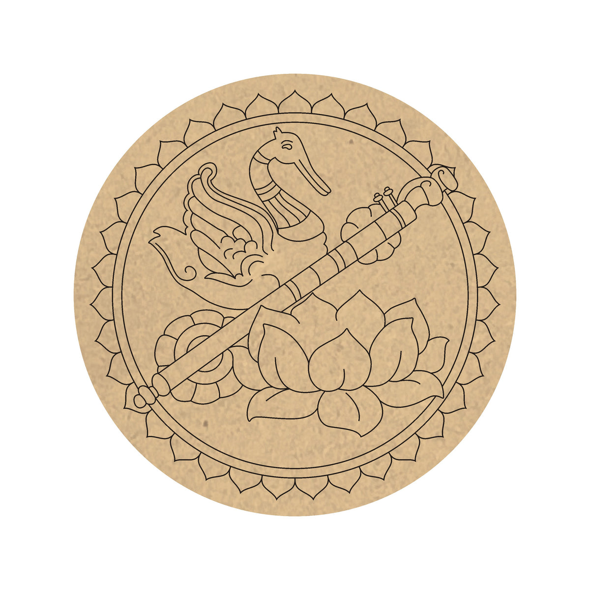 4mm thick Pre Marked MDF Base Saraswati Mandala