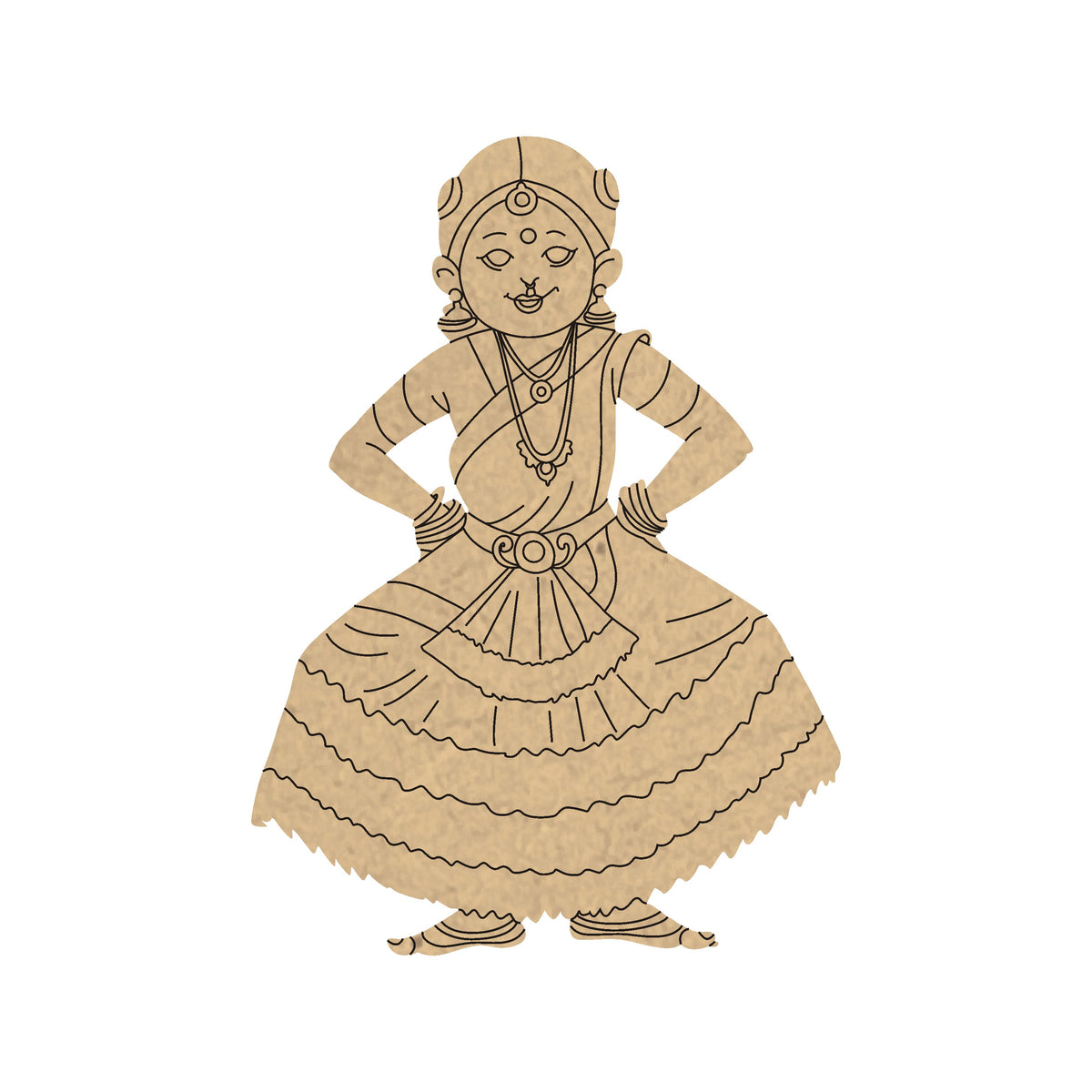4 mm thick Pre Marked MDF Base Bharatnatyam pose 4