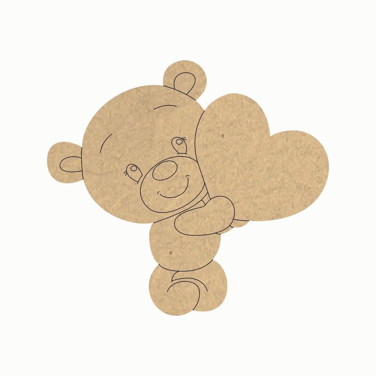 Pre Marked MDF Base - Valentines/Teddy with heart