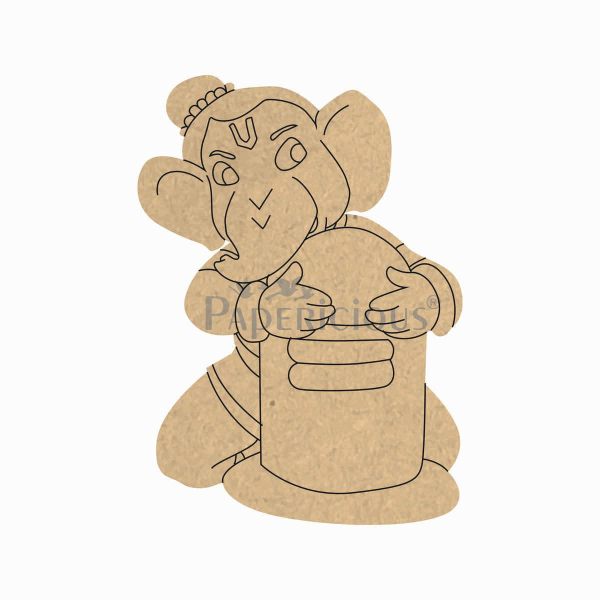 Pre Marked MDF Base - Ganesha with Shivling