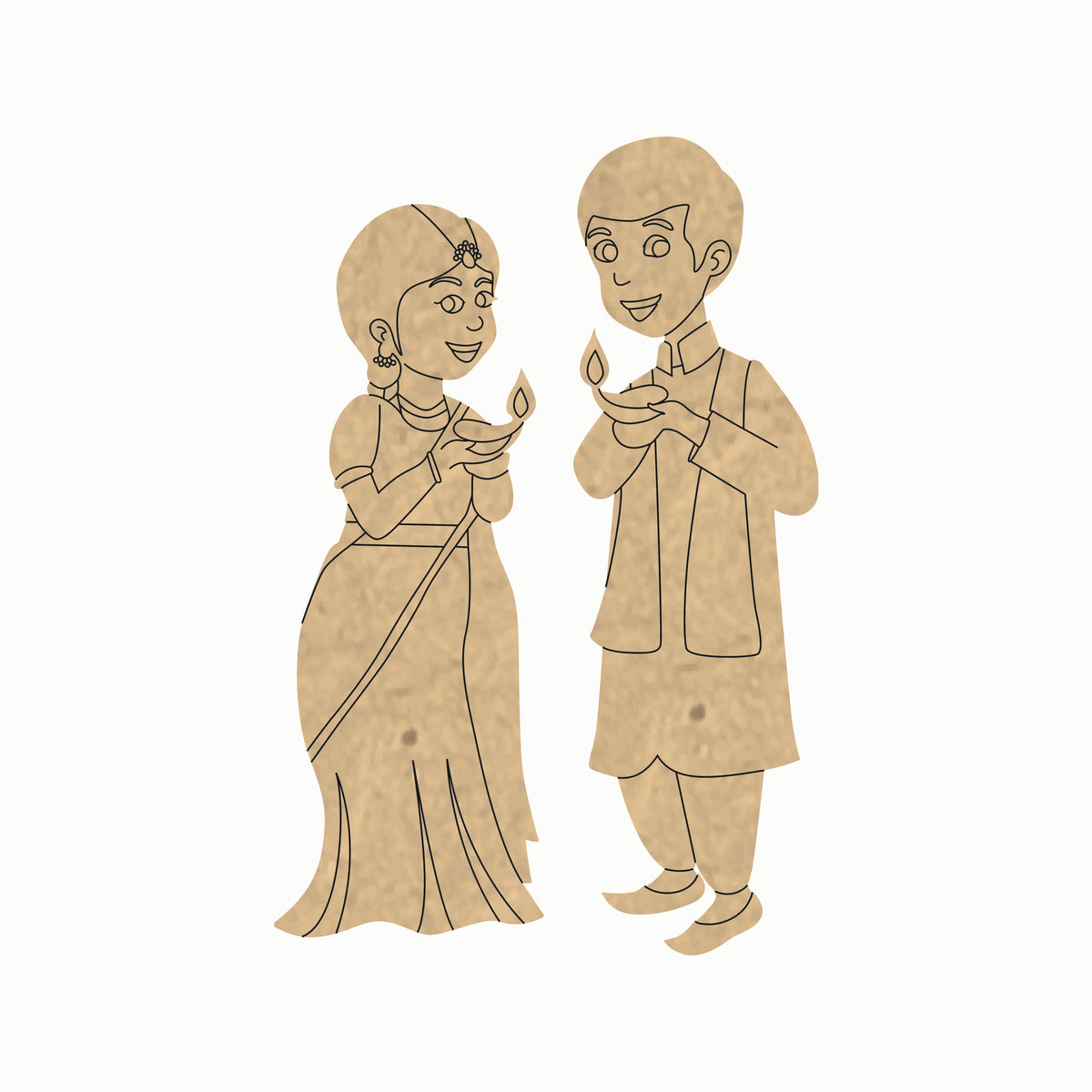 Pre Marked MDF Cutout - Celebrating couple