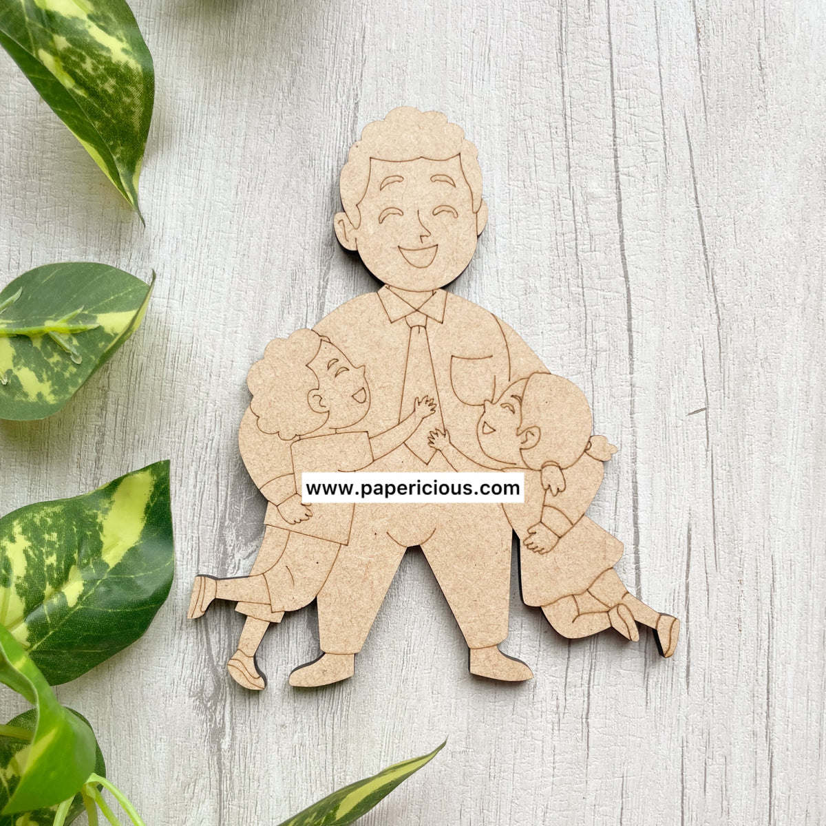 Pre Marked MDF Base -Dad and Children #4