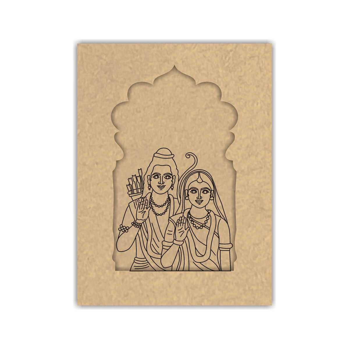 Pre Marked MDF Jharokha - Ram Sita #1