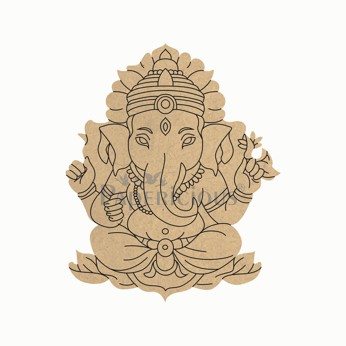 Pre Marked MDF Base - Traditional Stylish Ganesha