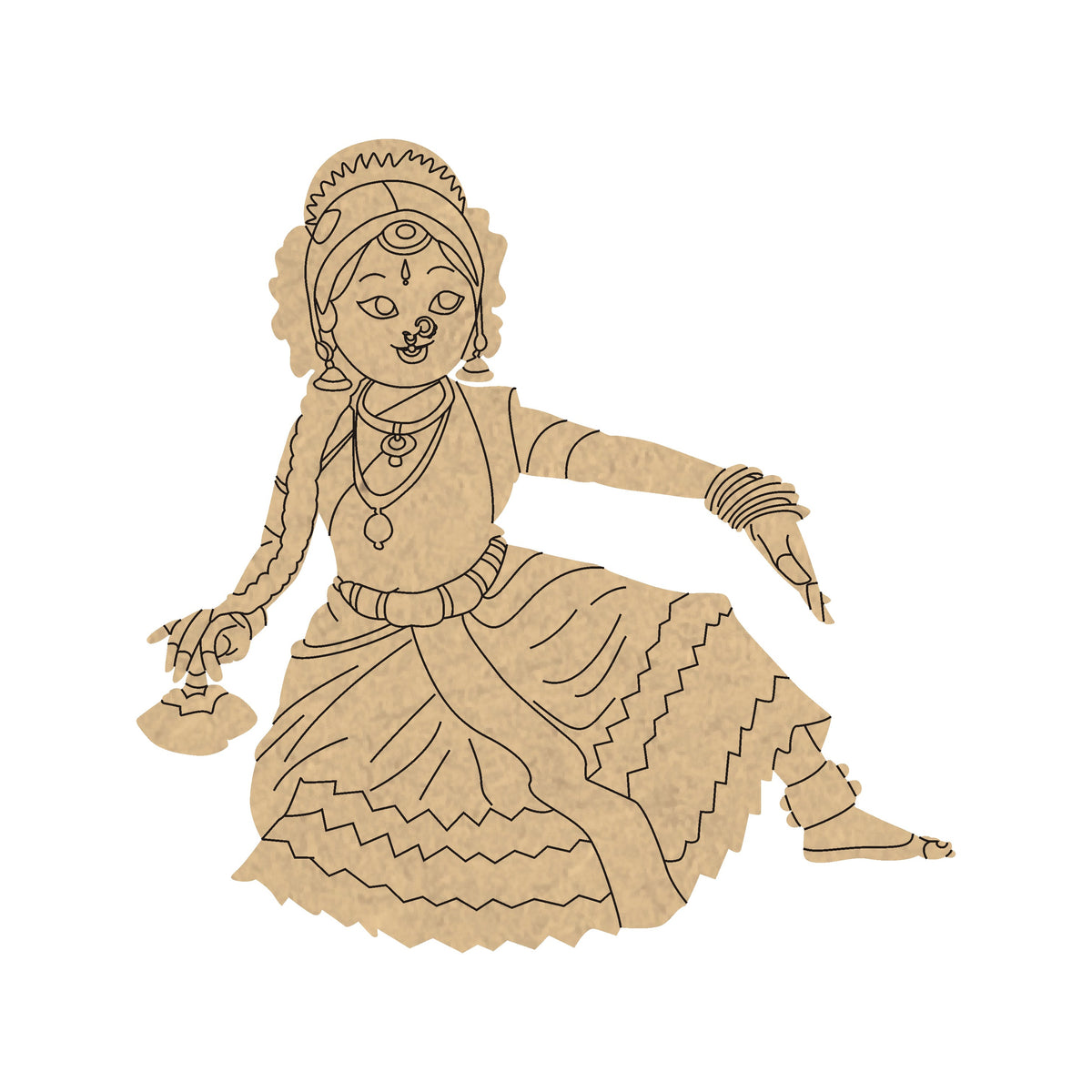 4 mm thick Pre Marked MDF Base Bharatnatyam pose 3