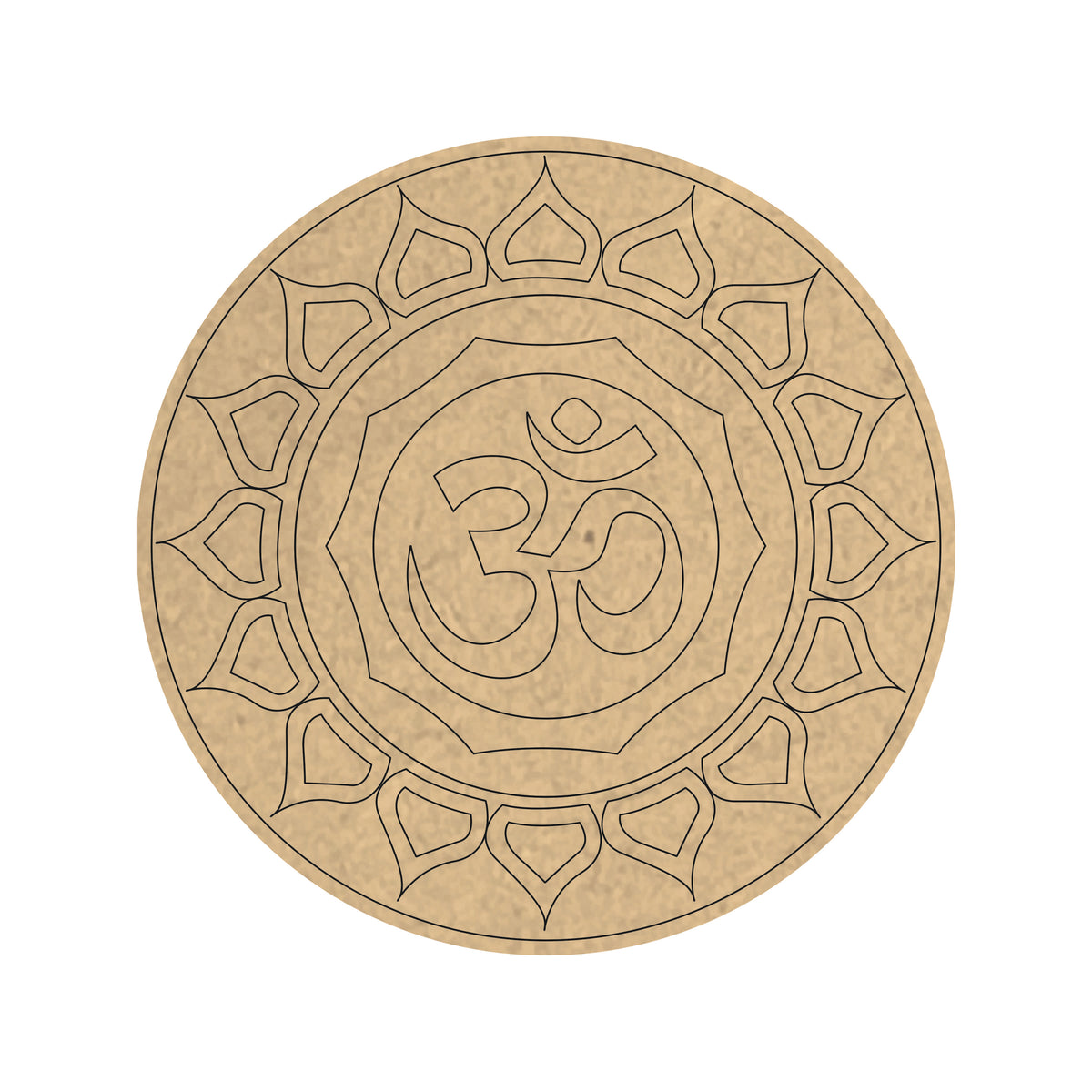 Pre Marked MDF Cutout - Om Mandala