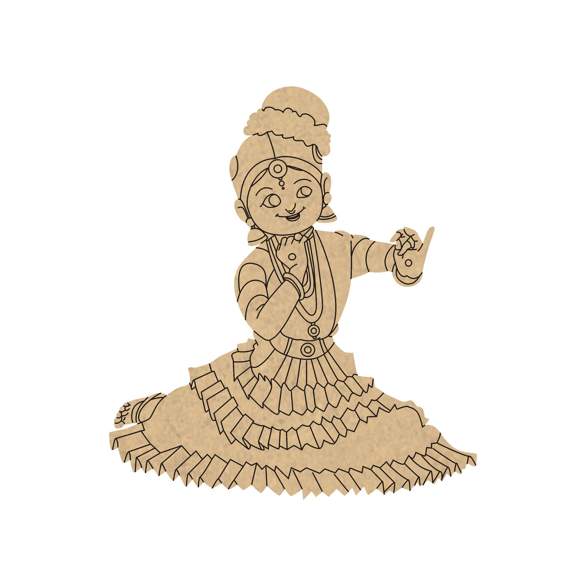 4 mm thick Pre Marked MDF Base Bharatnatyam pose 2