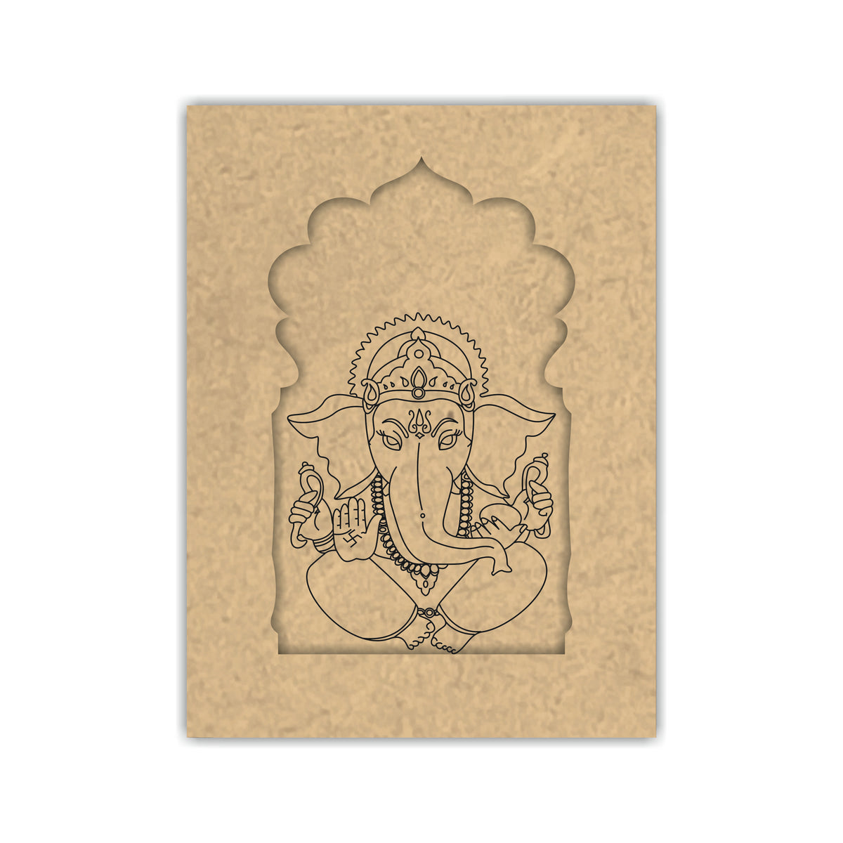 Pre Marked MDF Jharokha - Ganesha