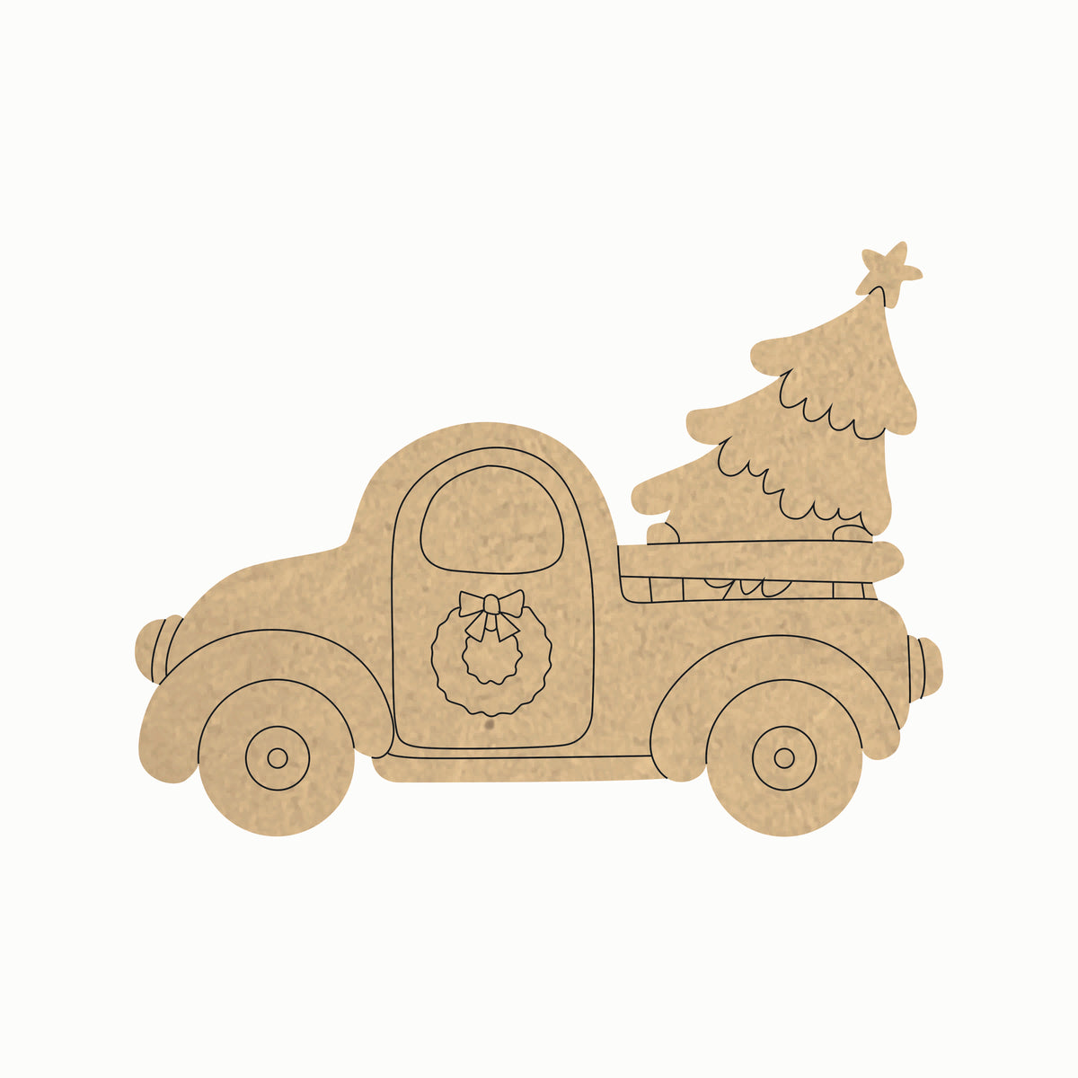 Pre Marked MDF Cutout - Christmas Truck