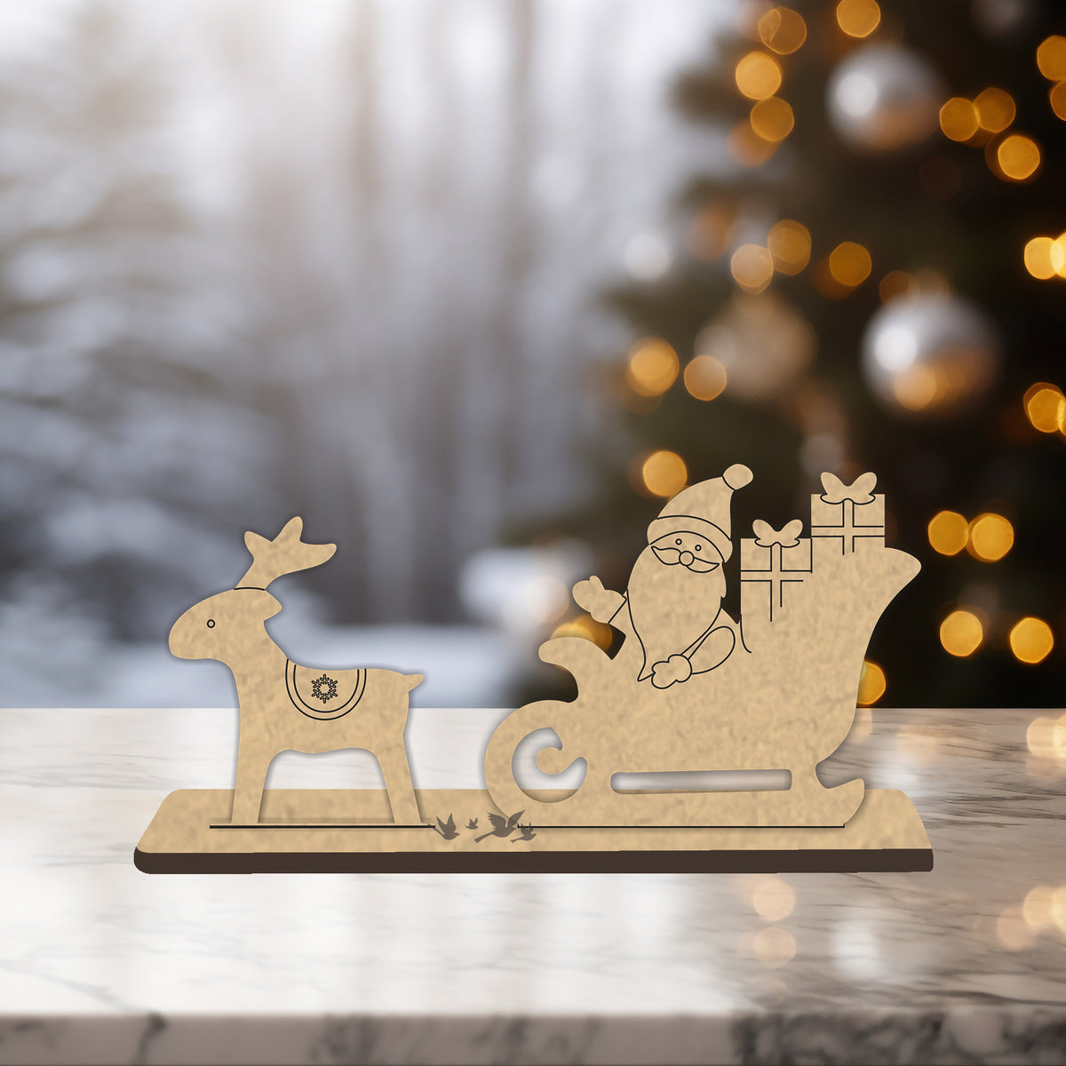 3D Premarked MDF- Santa on Sleigh