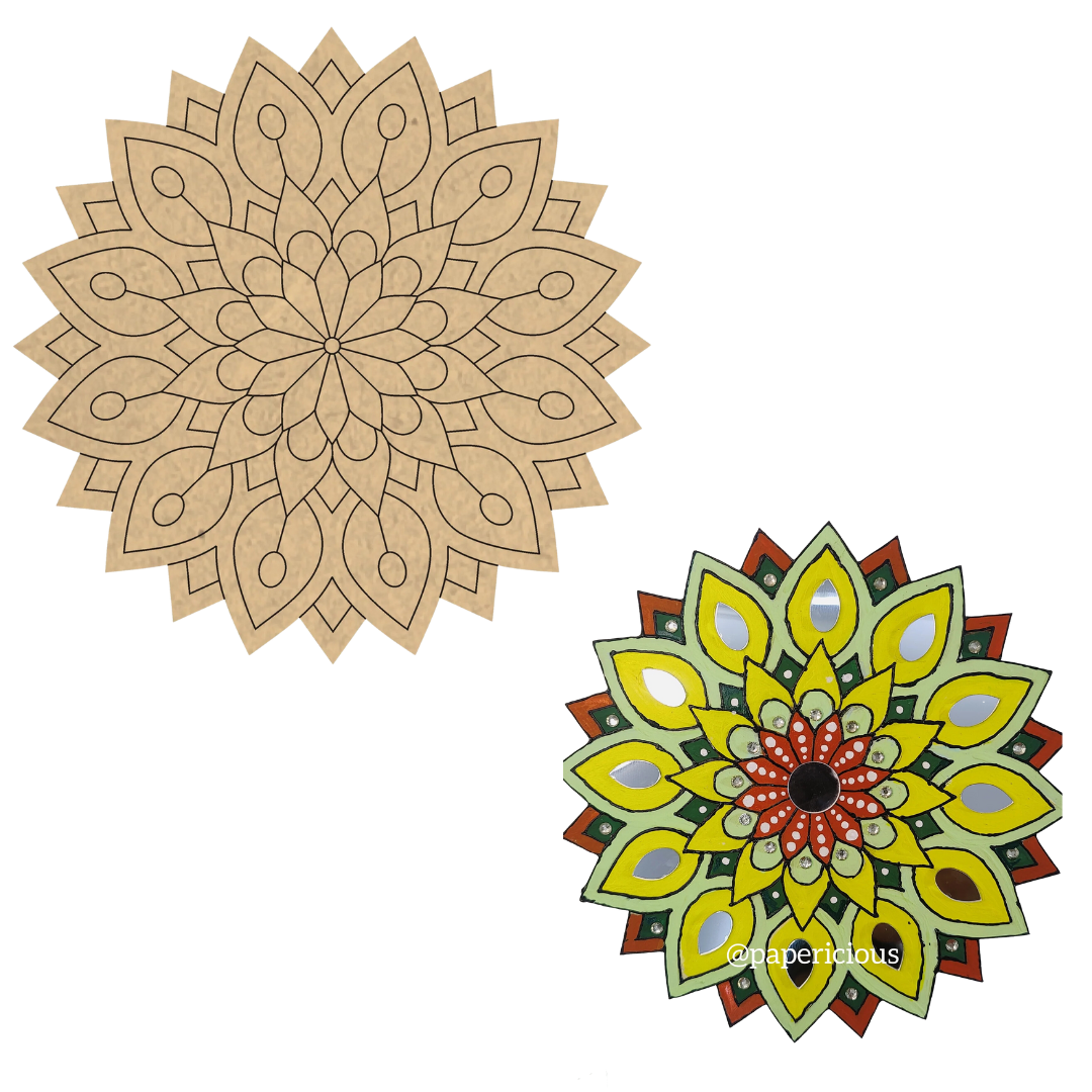 4 mm thick Pre Marked MDF Base Mandala 5