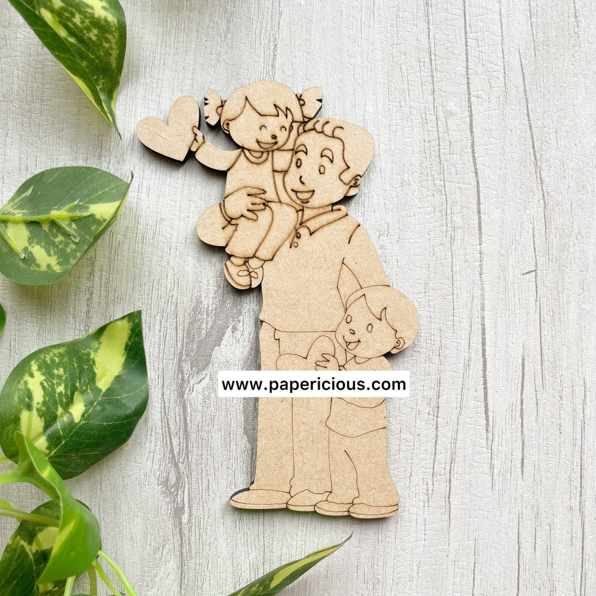 Pre Marked MDF Base -Dad and Children #3