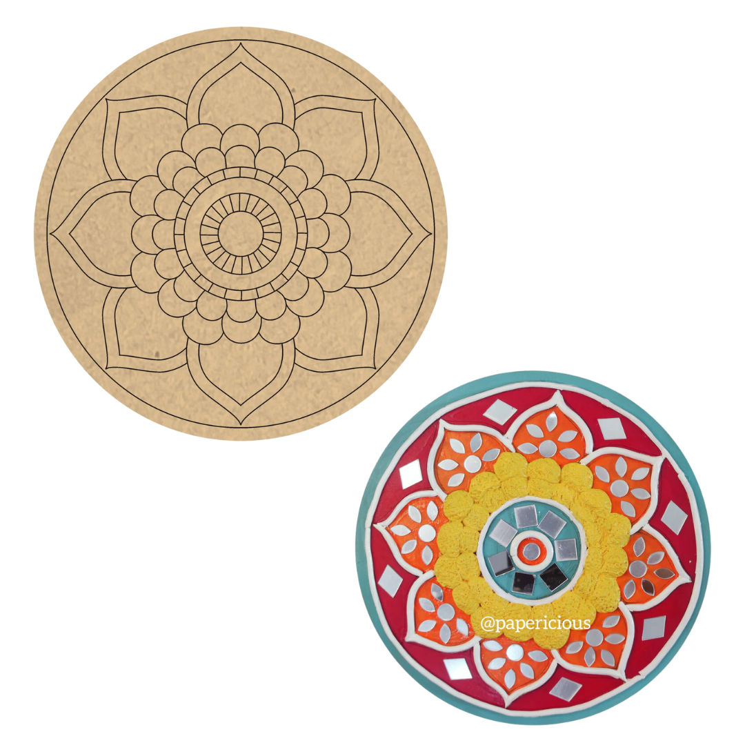 4mm thick Pre Marked MDF Base Mandala 3