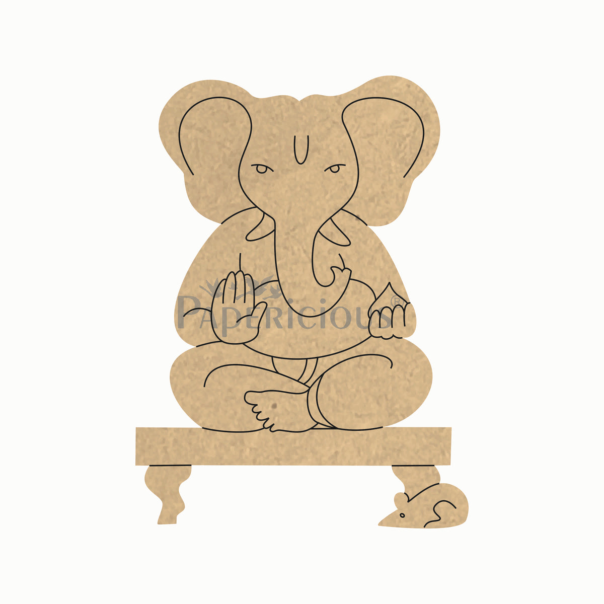 Pre Marked MDF Base - Ganesha with Mushak