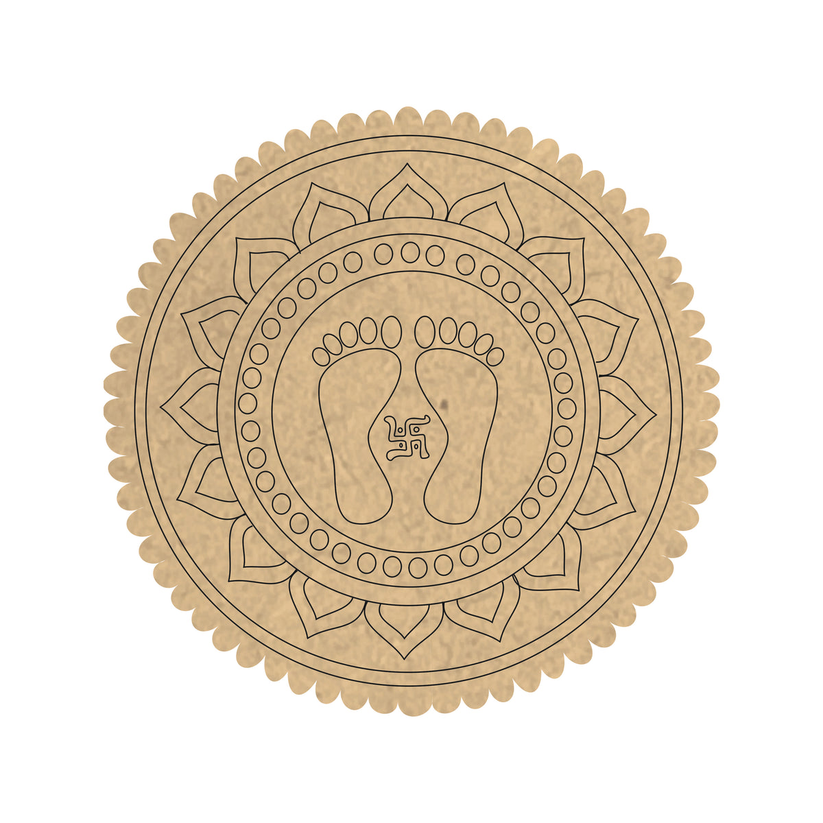 Pre Marked MDF Cutout - Lakshmi Charan Mandala