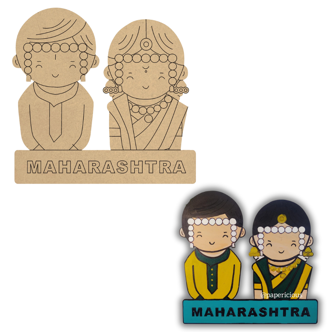 4mm thick Pre Marked MDF Base Marathi couple
