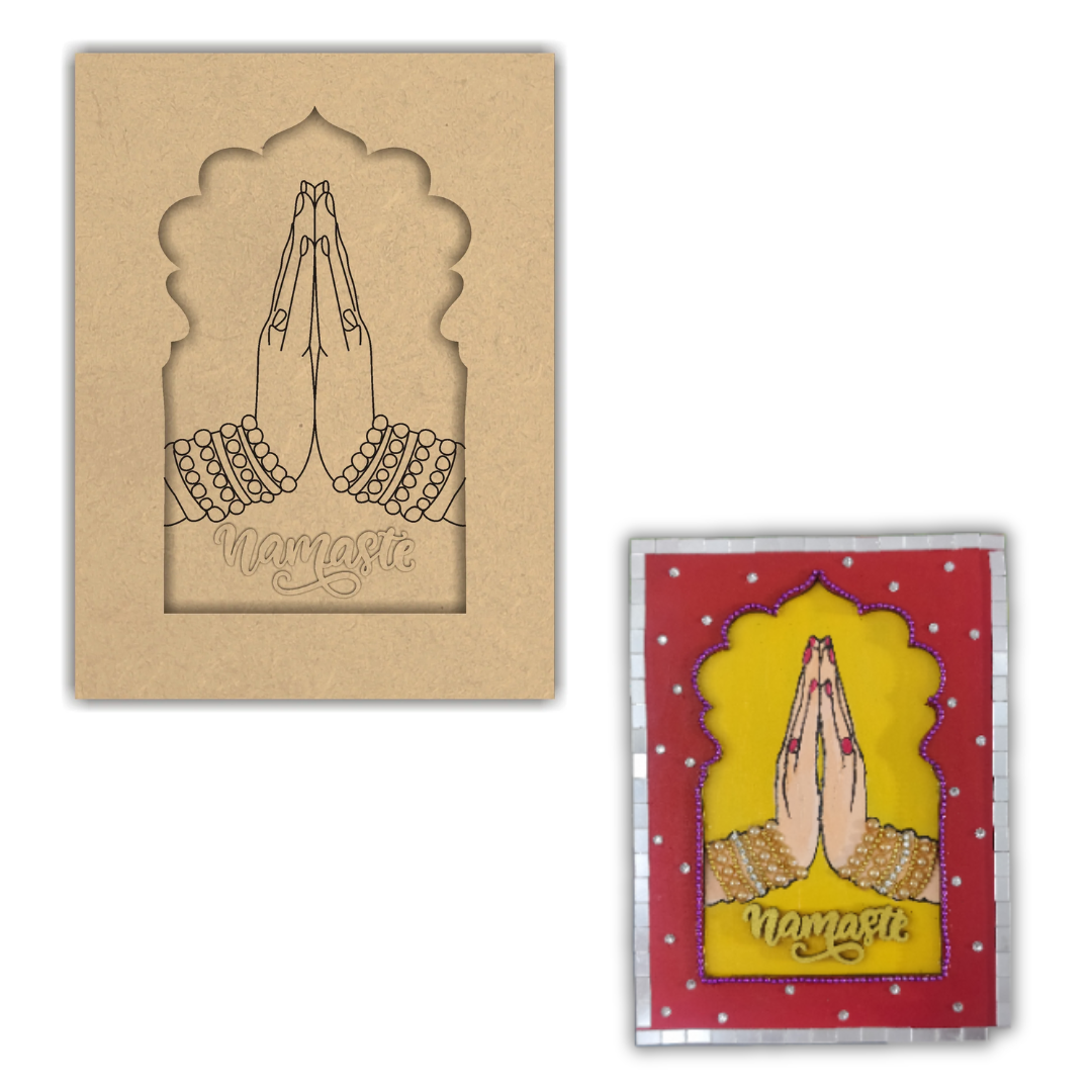 4mm thick Pre Marked MDF Base Namaste Jharokha with Top Window