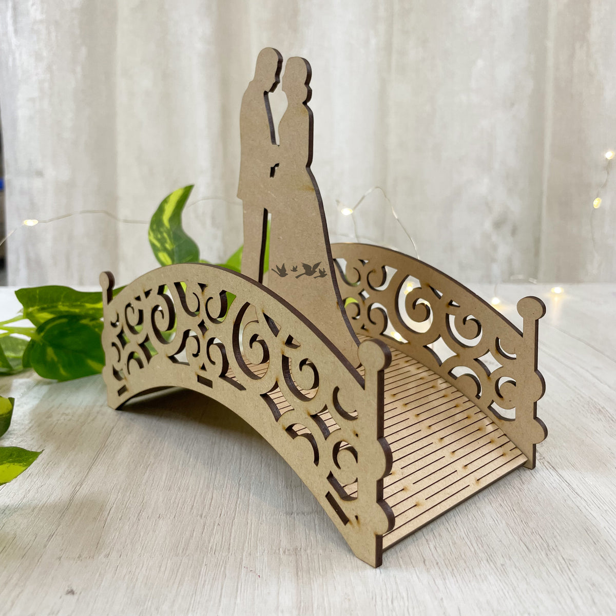 Pre Marked MDF Base - Valentines - 3D Couple on bridge