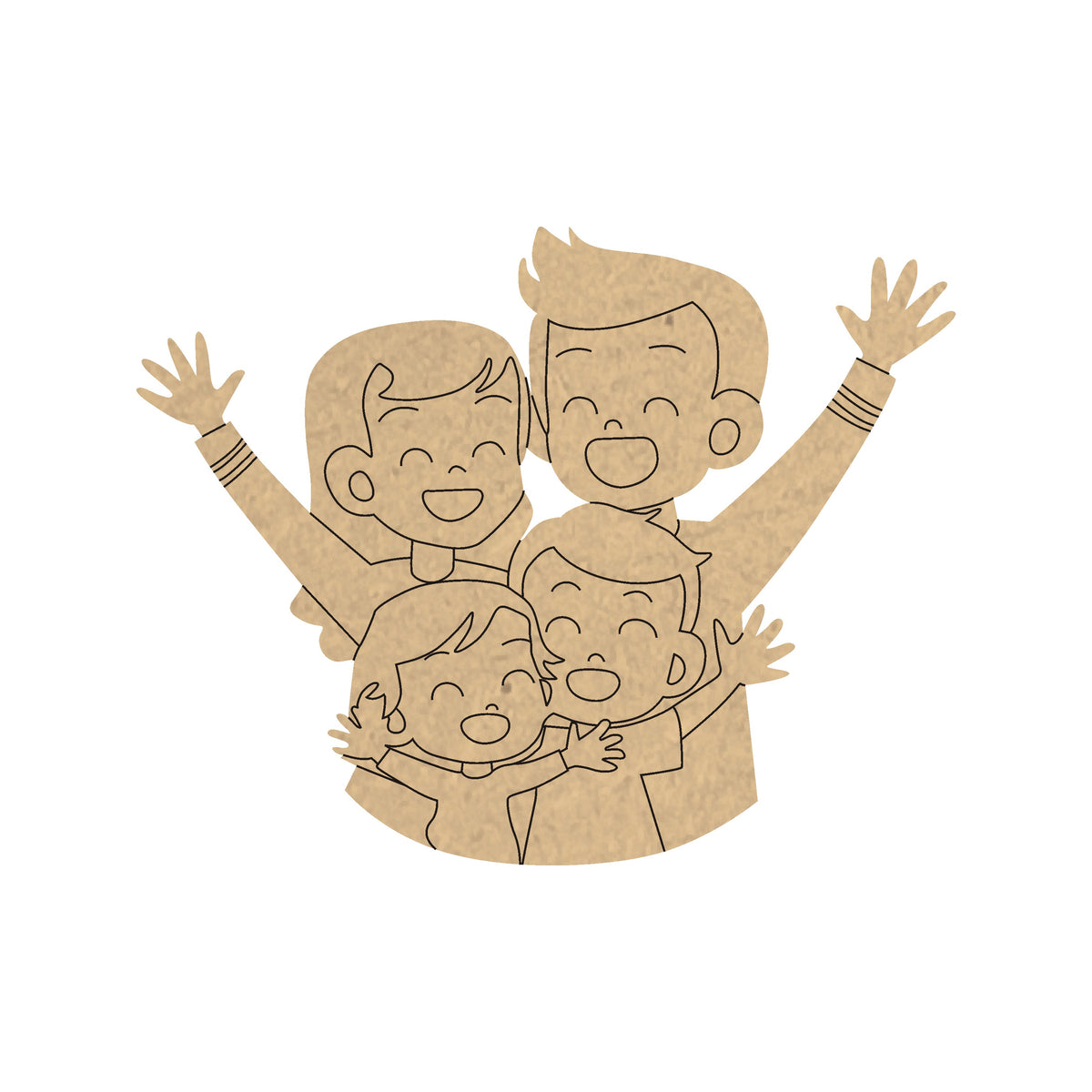 4mm thick Pre Marked MDF Base Happy Family