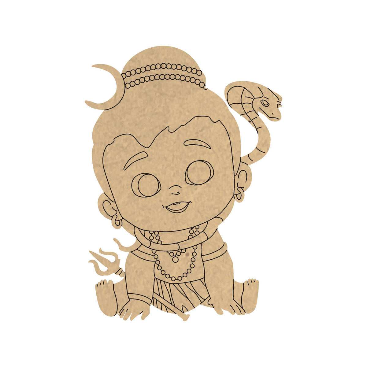 4 mm thick Pre Marked MDF Base Baby Shiva