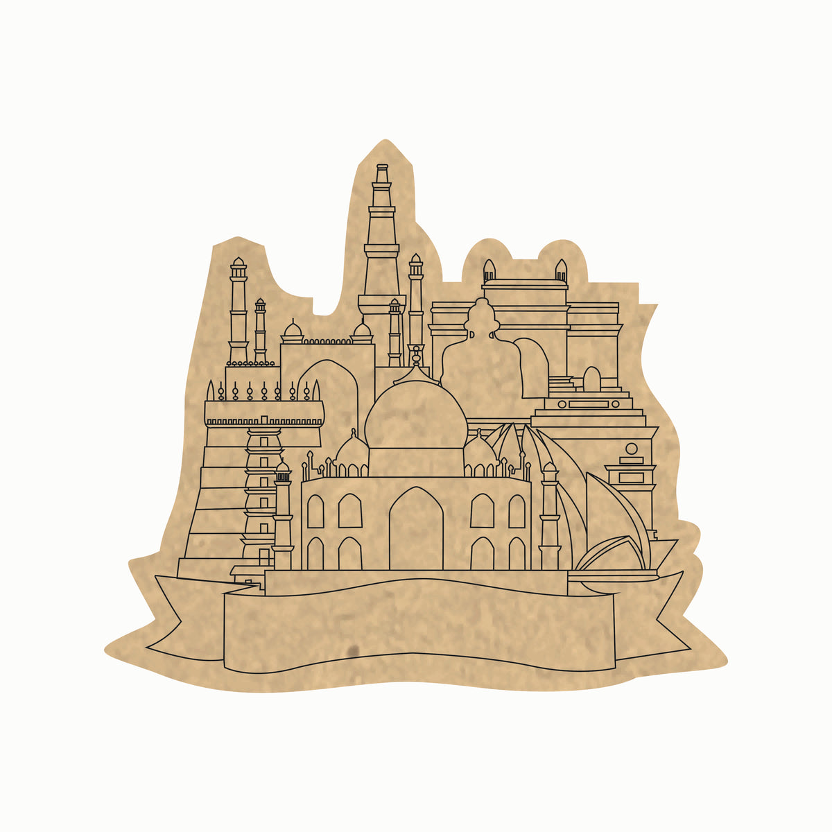 Pre Marked MDF Base - India collage