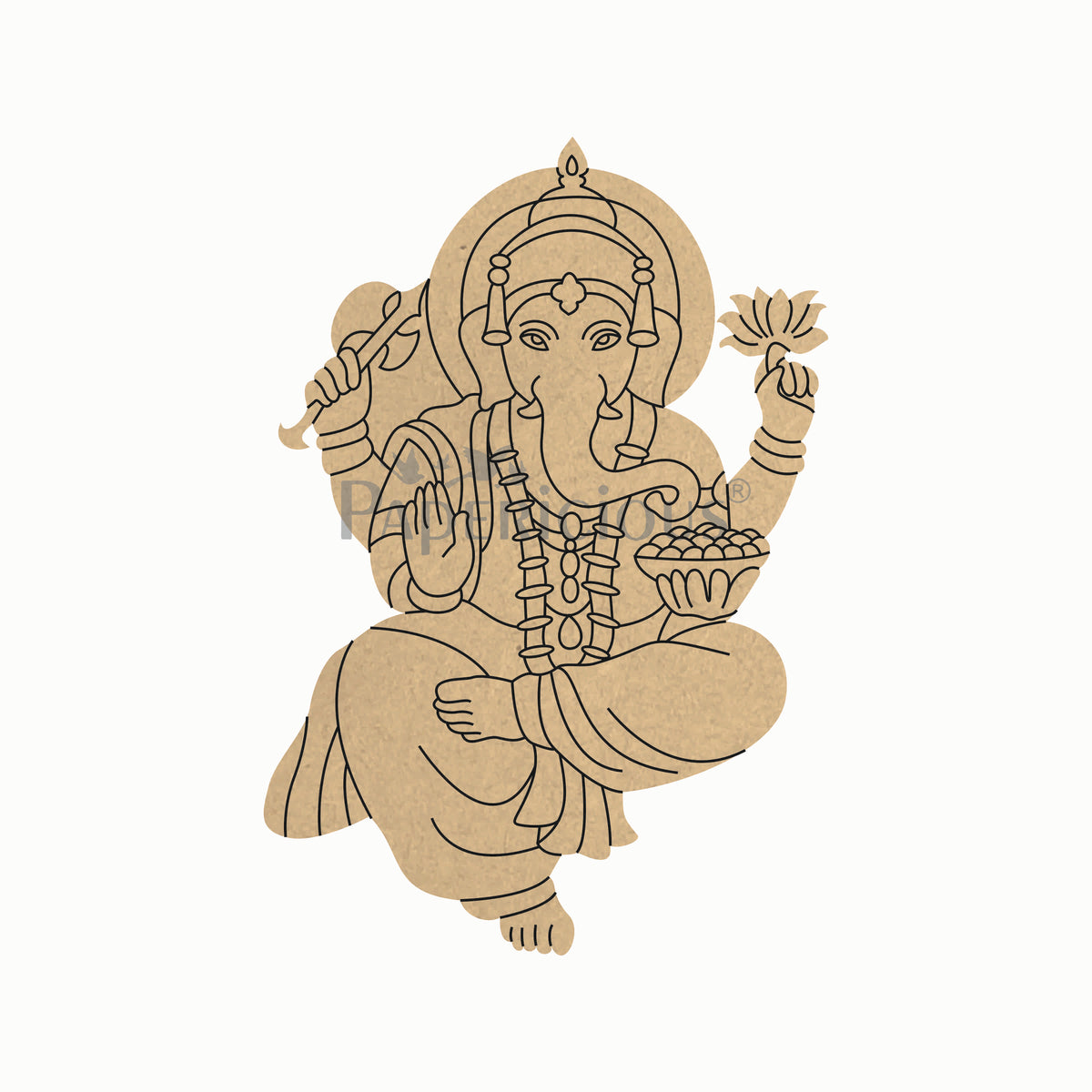 Pre Marked MDF Base - Ganesha with Modak
