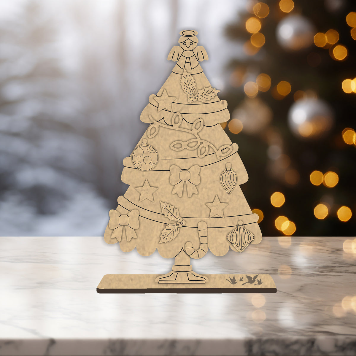 3D Premarked MDF- Decorations on Xmas Tree