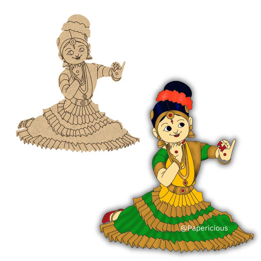 4 mm thick Pre Marked MDF Base Bharatnatyam pose 2