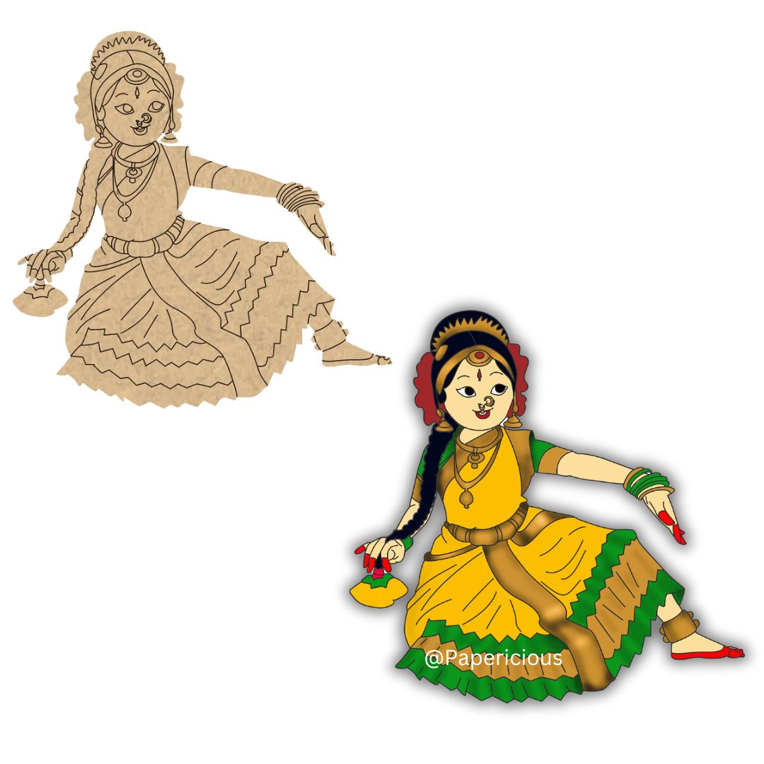 4 mm thick Pre Marked MDF Base Bharatnatyam pose 3