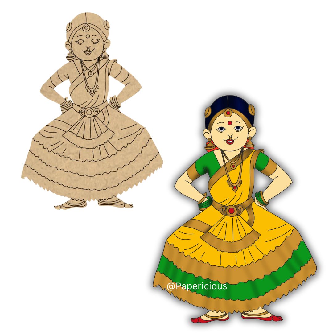 4 mm thick Pre Marked MDF Base Bharatnatyam pose 4