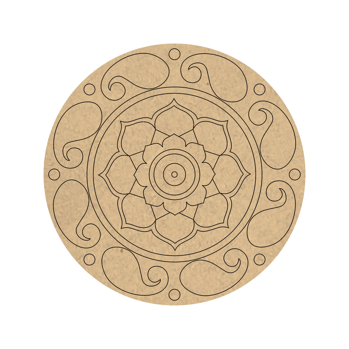 4 mm thick Pre Marked MDF Base Paisley Mandala