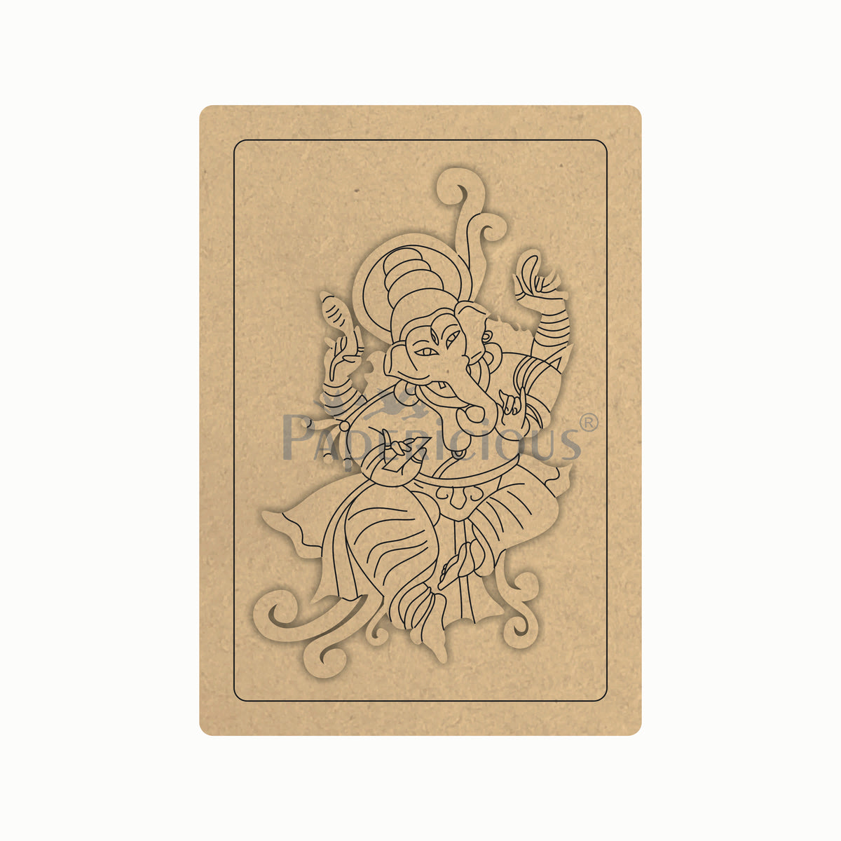 Pre Marked MDF Base - 2 Layer Ganesha with Square Base